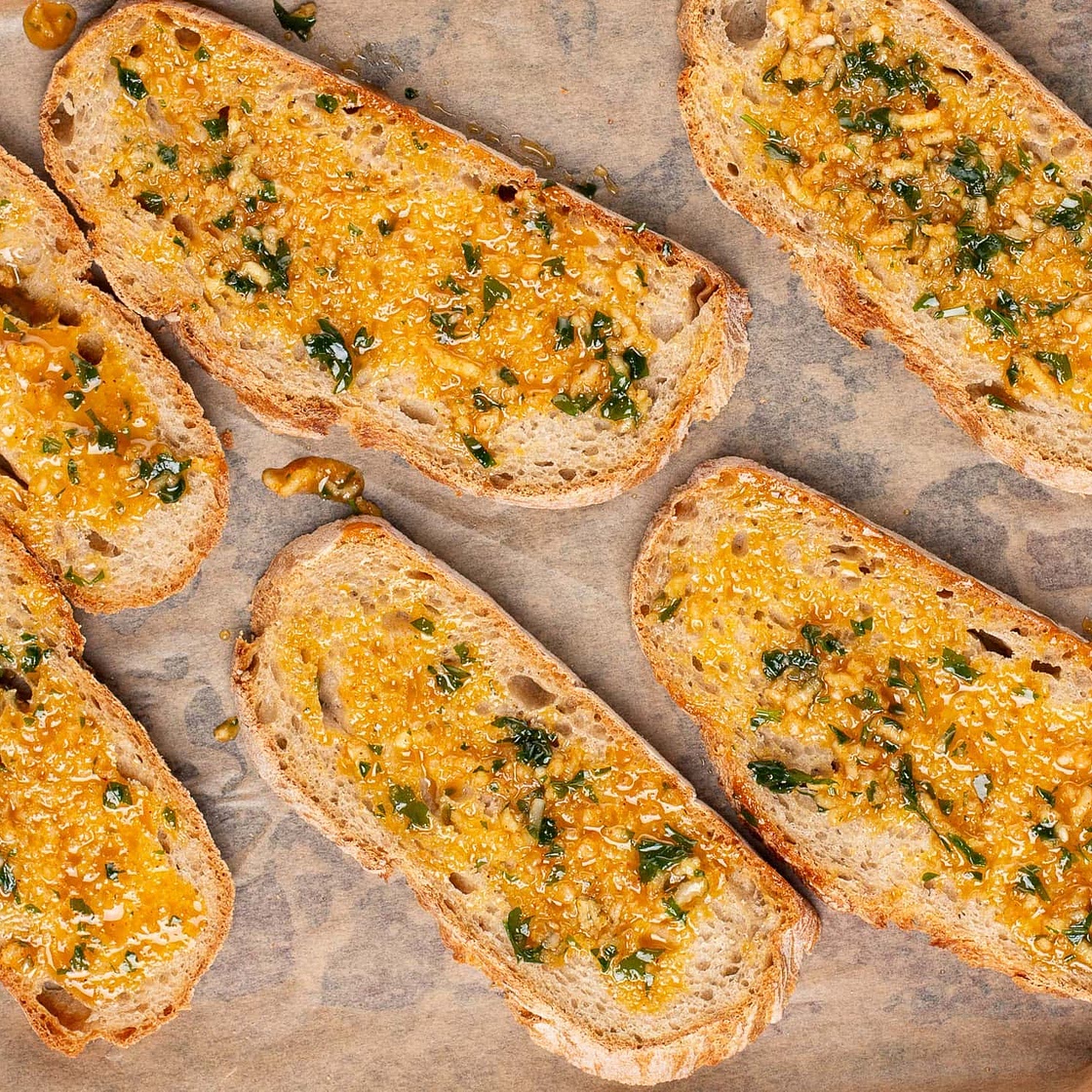 Homemade Sourdough Garlic Bread