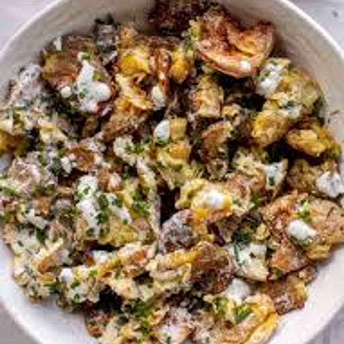 Smash potato salad