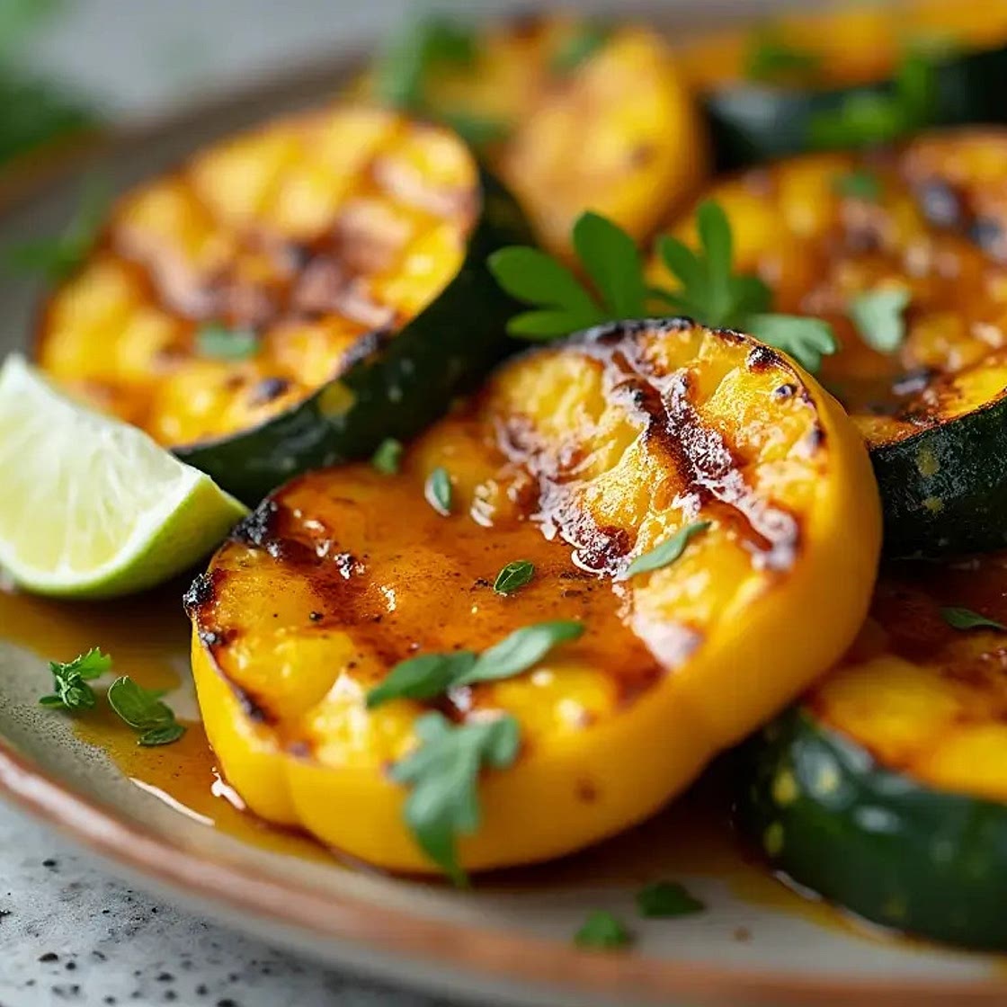 Grilled Summer Squash with Lemon-Herb Dressing