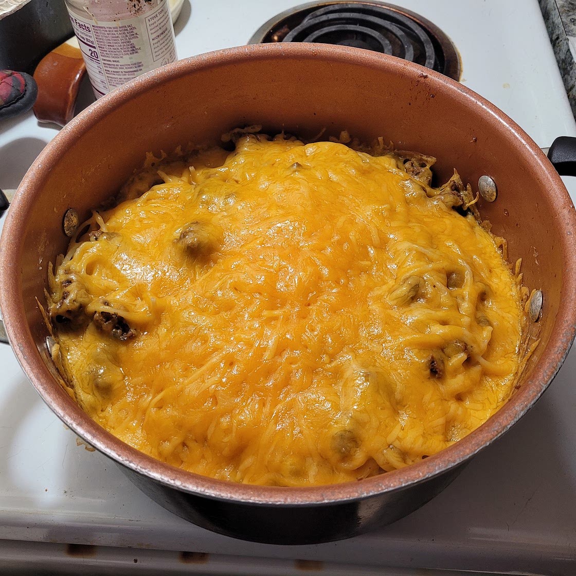 Picadillo Spaghetti with Cheese