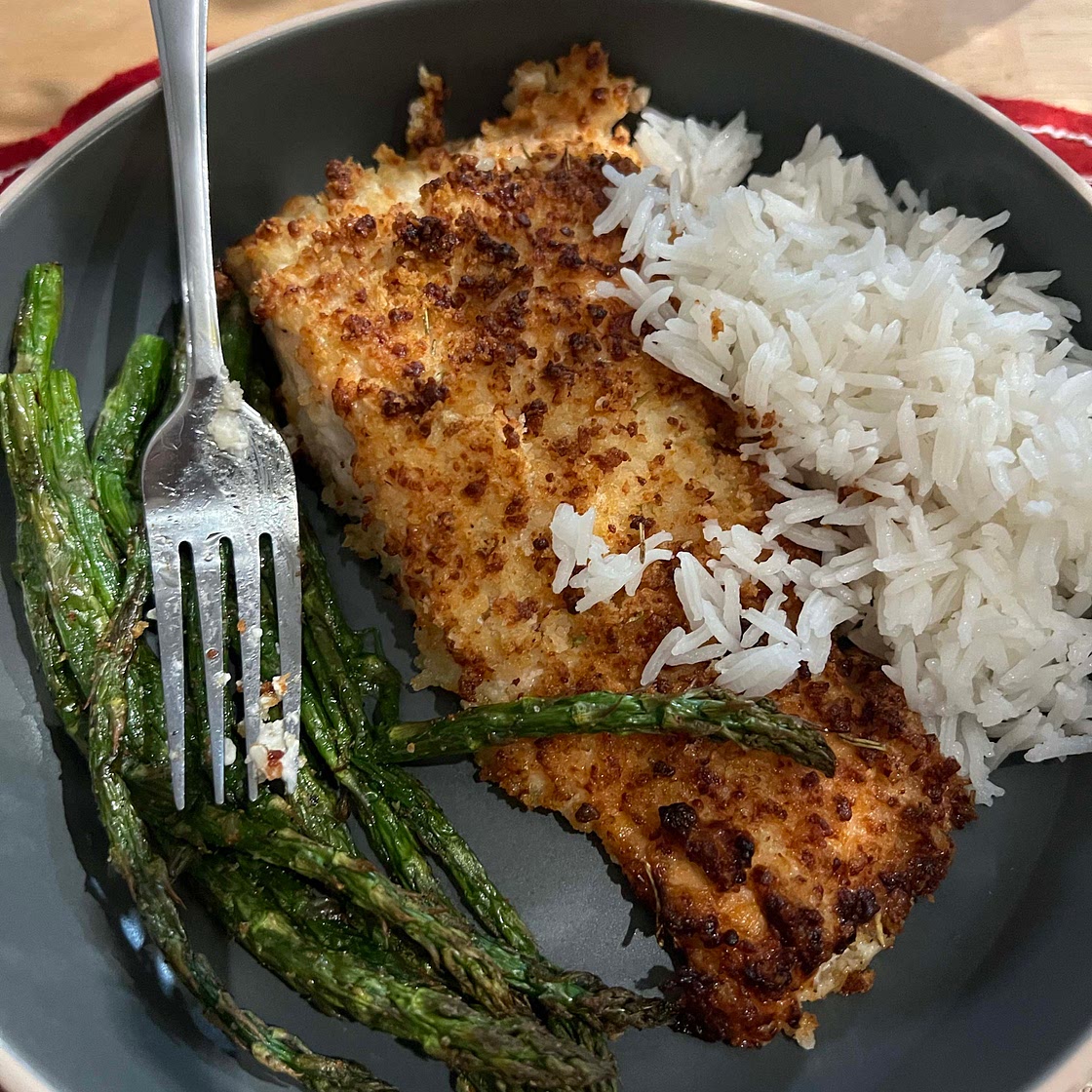 Panko crusted salmon