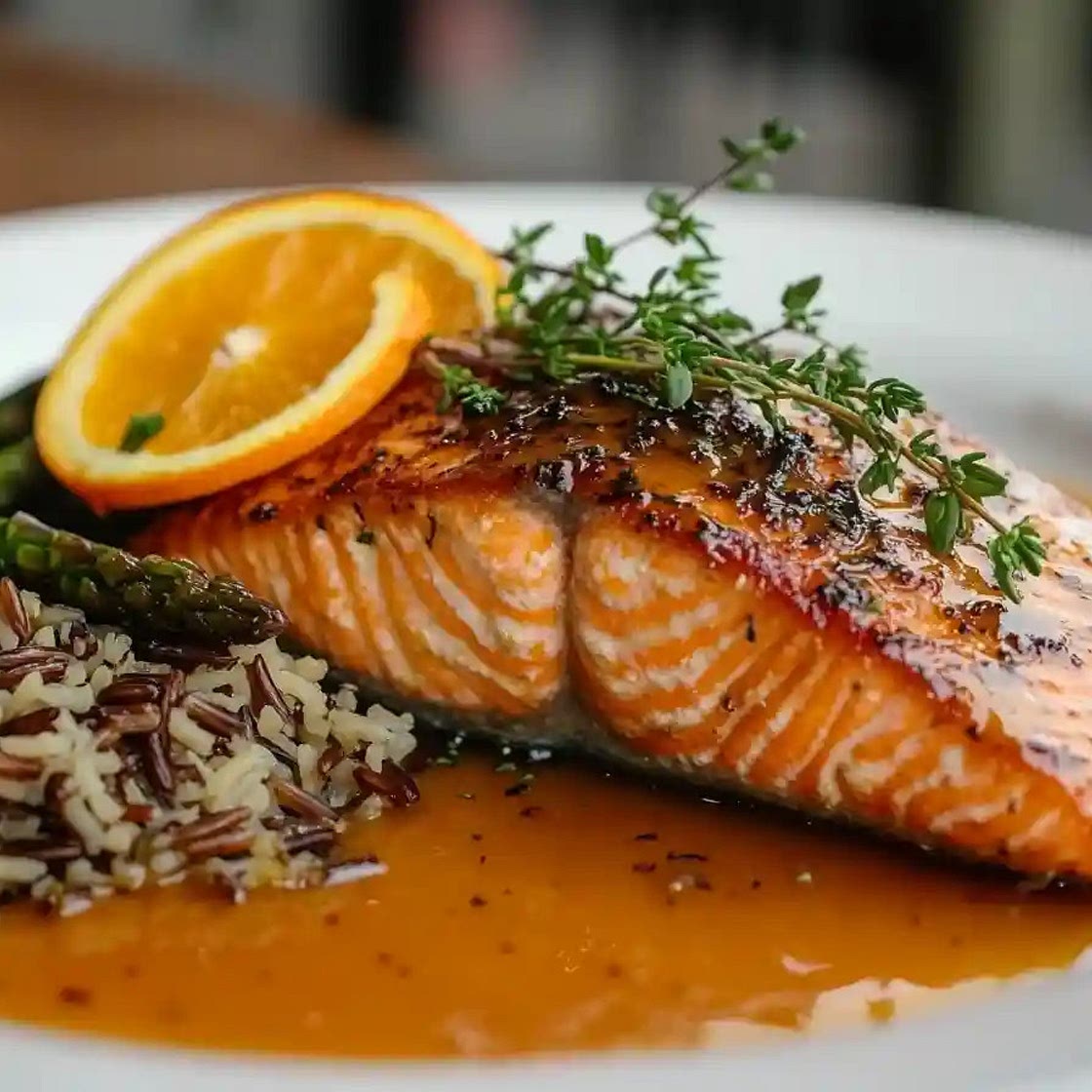 salmón con naranja