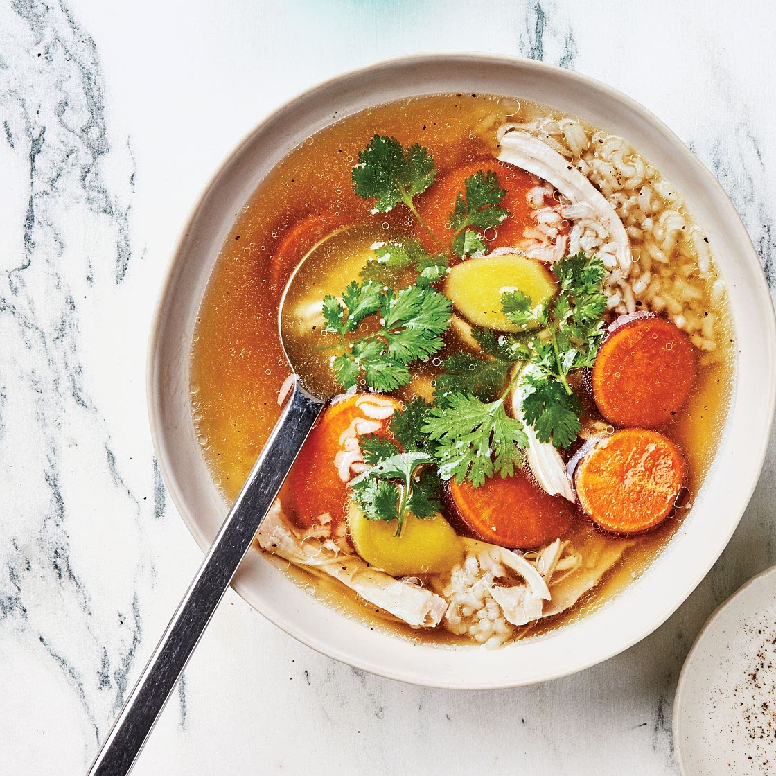 Feel-Better Chicken and Rice Soup