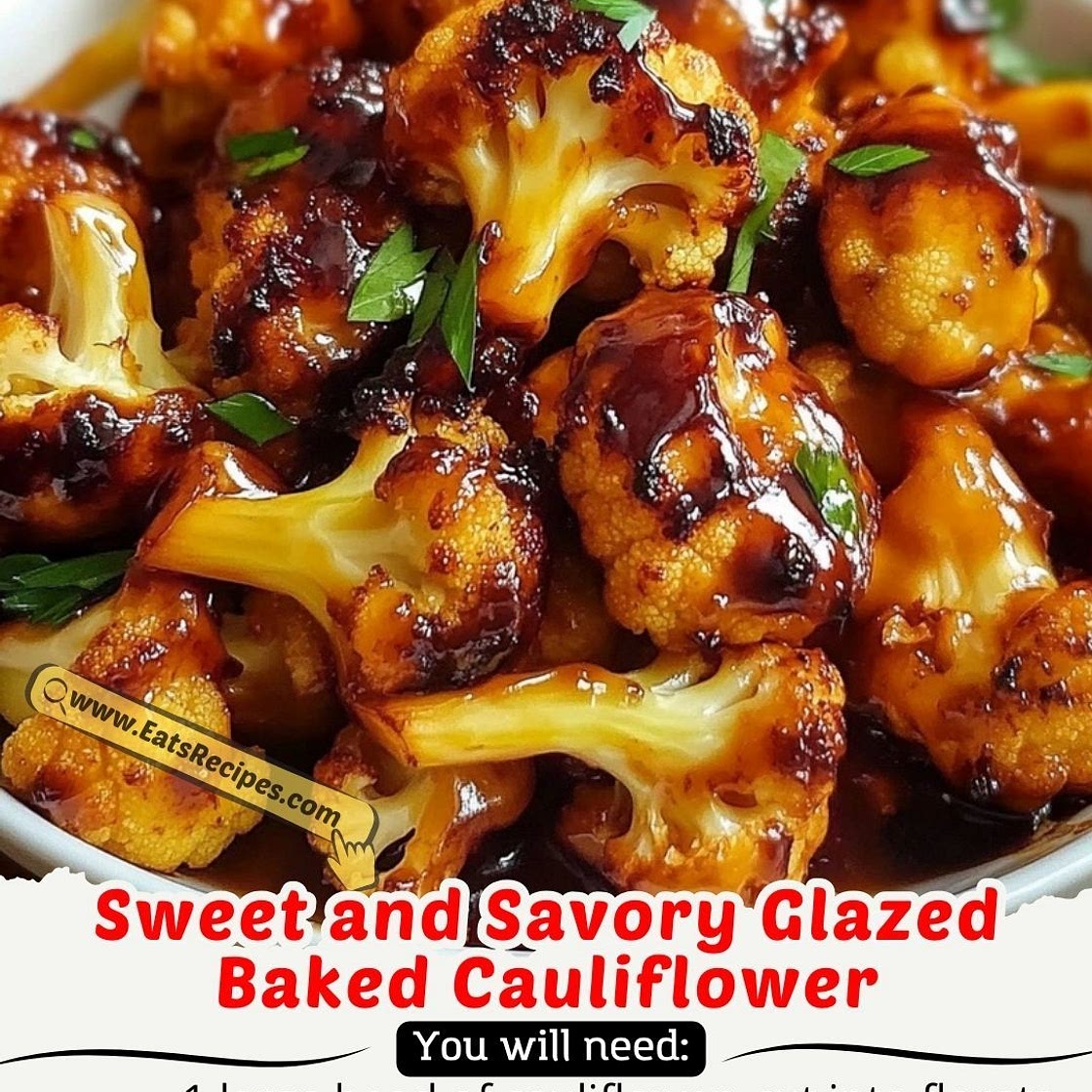Sweet and Savory Glazed Baked Cauliflower