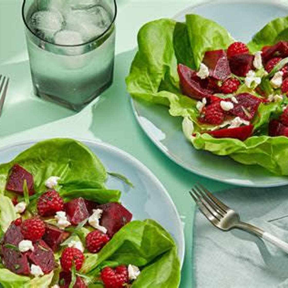 Roasted Beet and Raspberry Salad With Goat Cheese