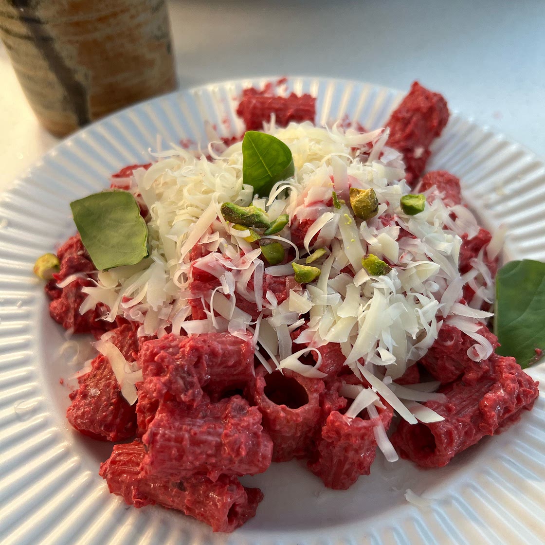 Beet and Goat Cheese Pasta