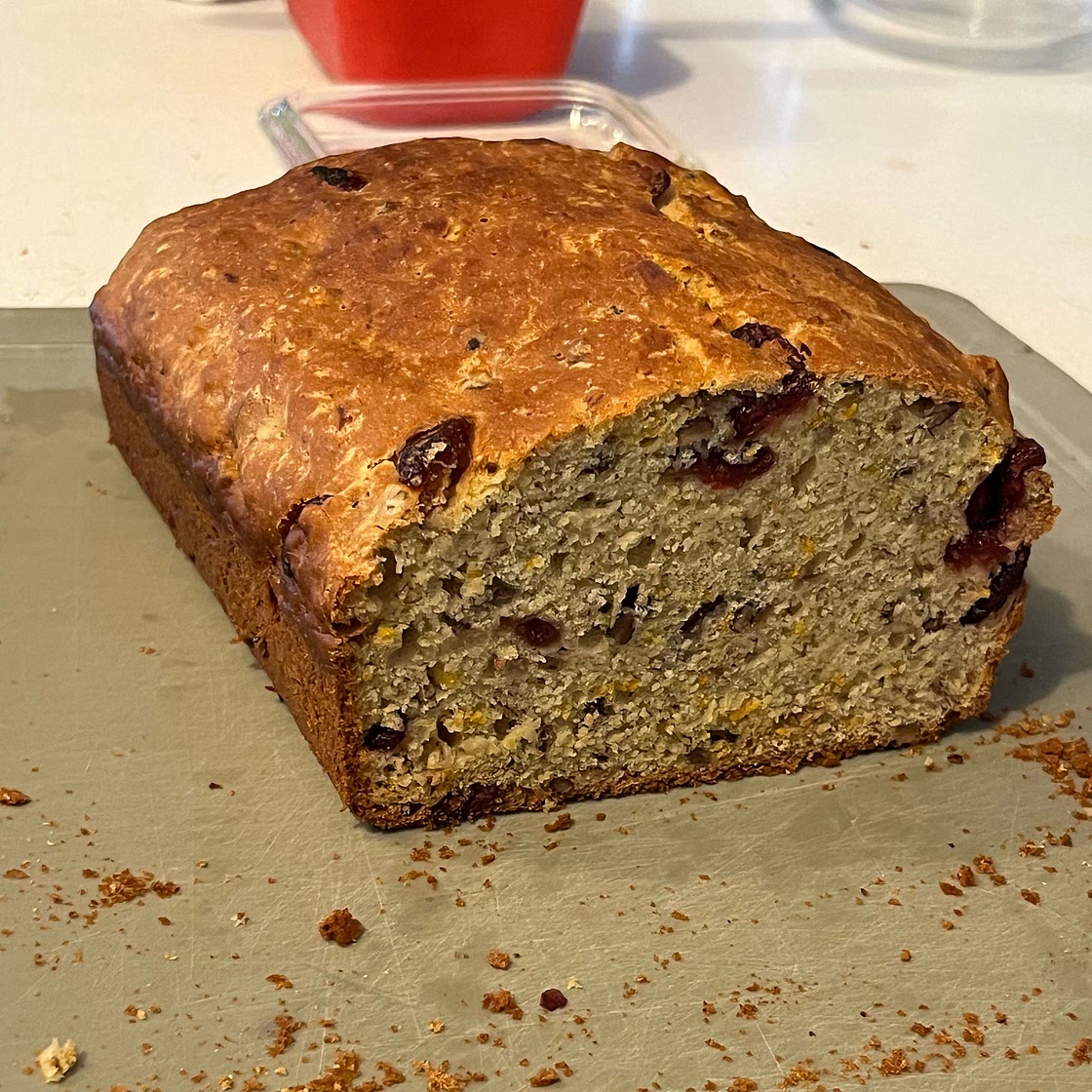 Healthy Cranberry Orange Banana Bread