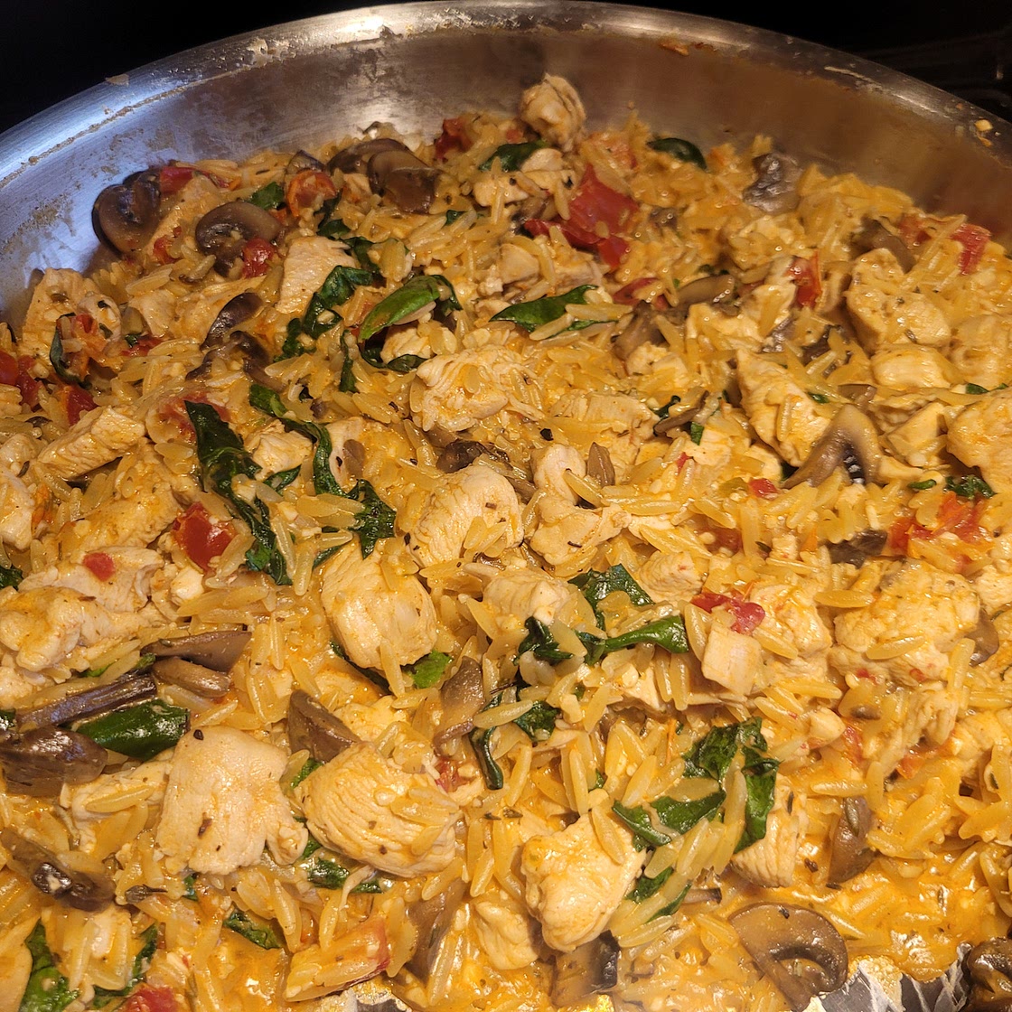 One pan marry me chicken orzo