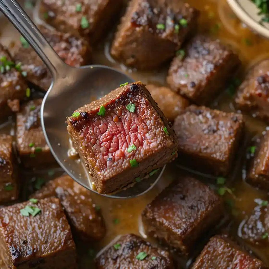 Venison Cube Steak with Garlic and Herb Butter