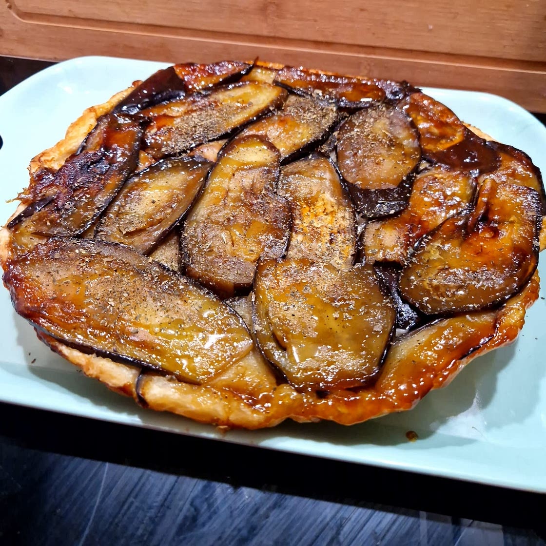 Tatin aubergines chèvre tomates séchées