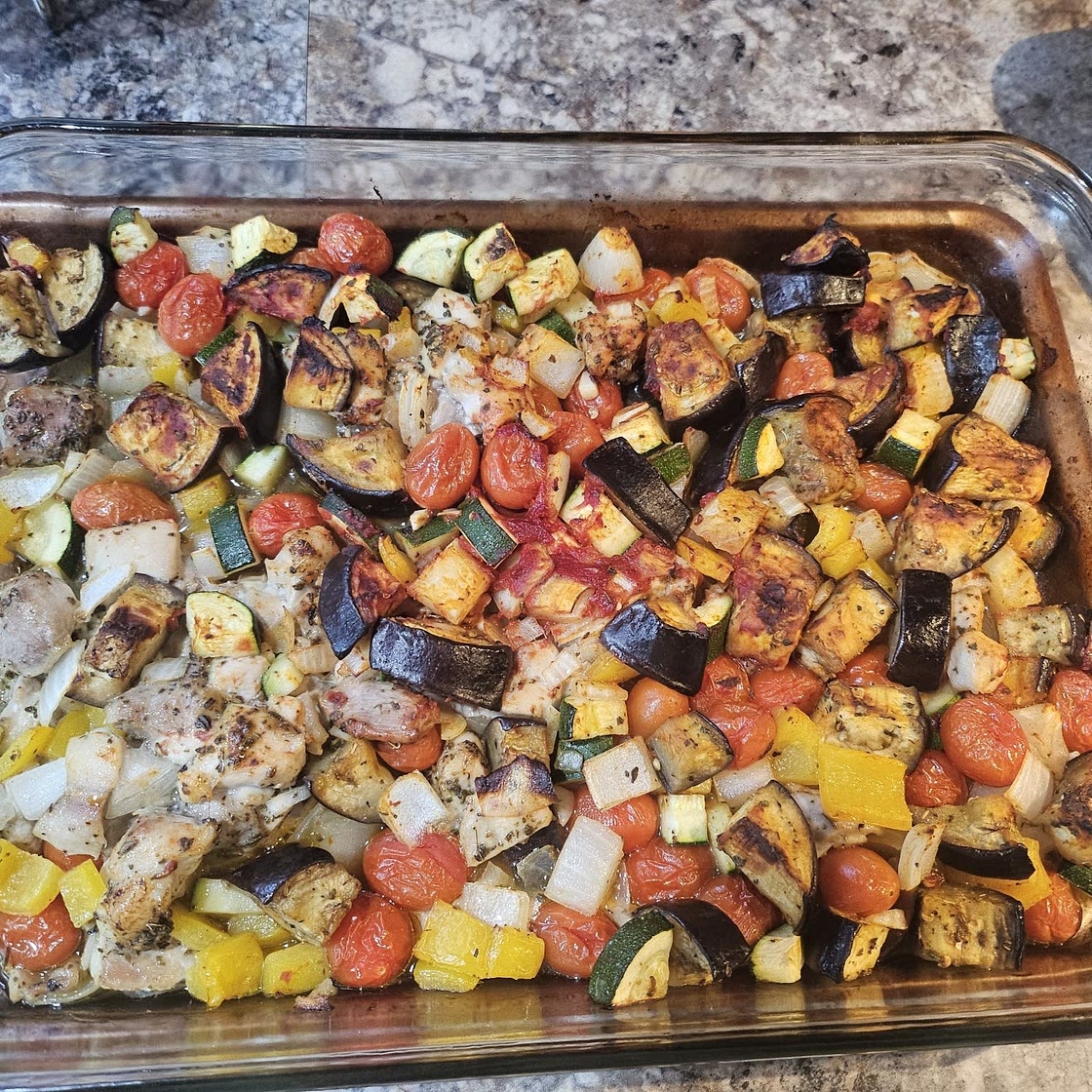 Chicken Ratatouille Sheet Pan Dinner