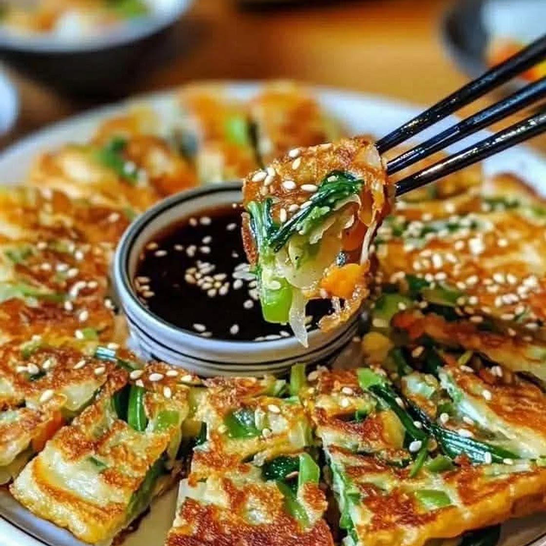 Crispy Vegetable Pancakes with Asian Dipping Sauce