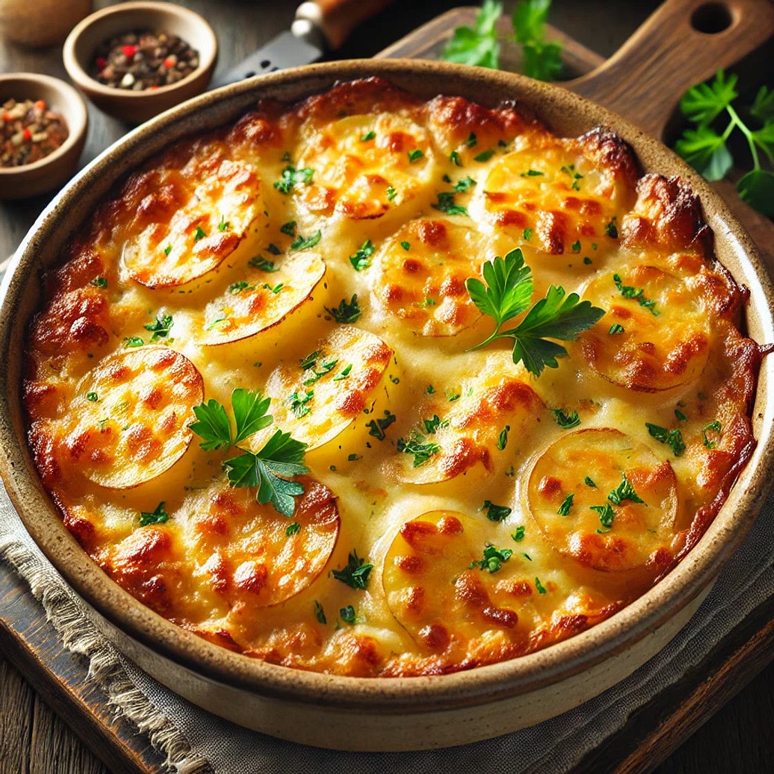 Gratin de pommes de terre au Gouda.