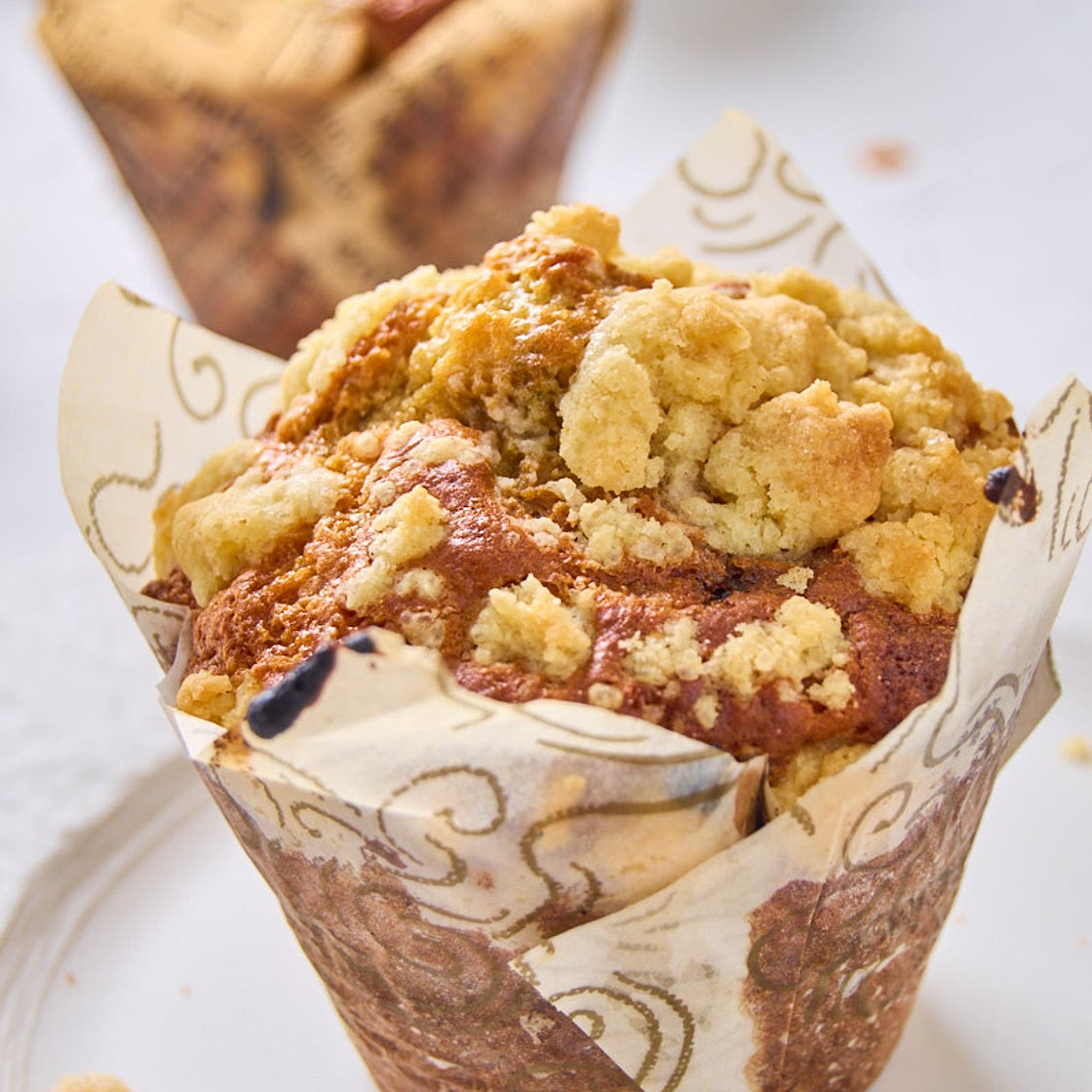 Protein Sourdough Blueberry Muffins With Streusel