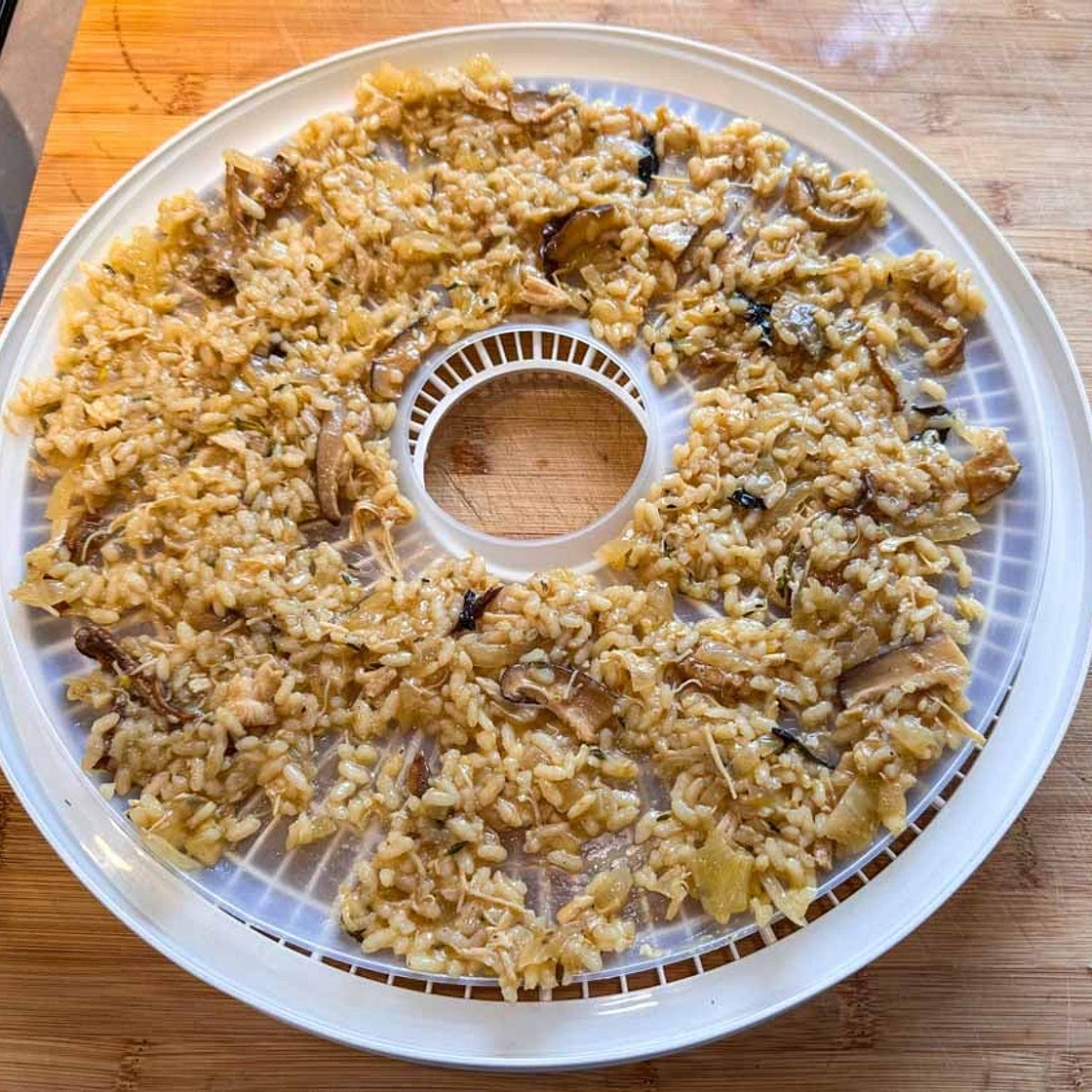 Dehydrated Mushroom Risotto For Backpacking
