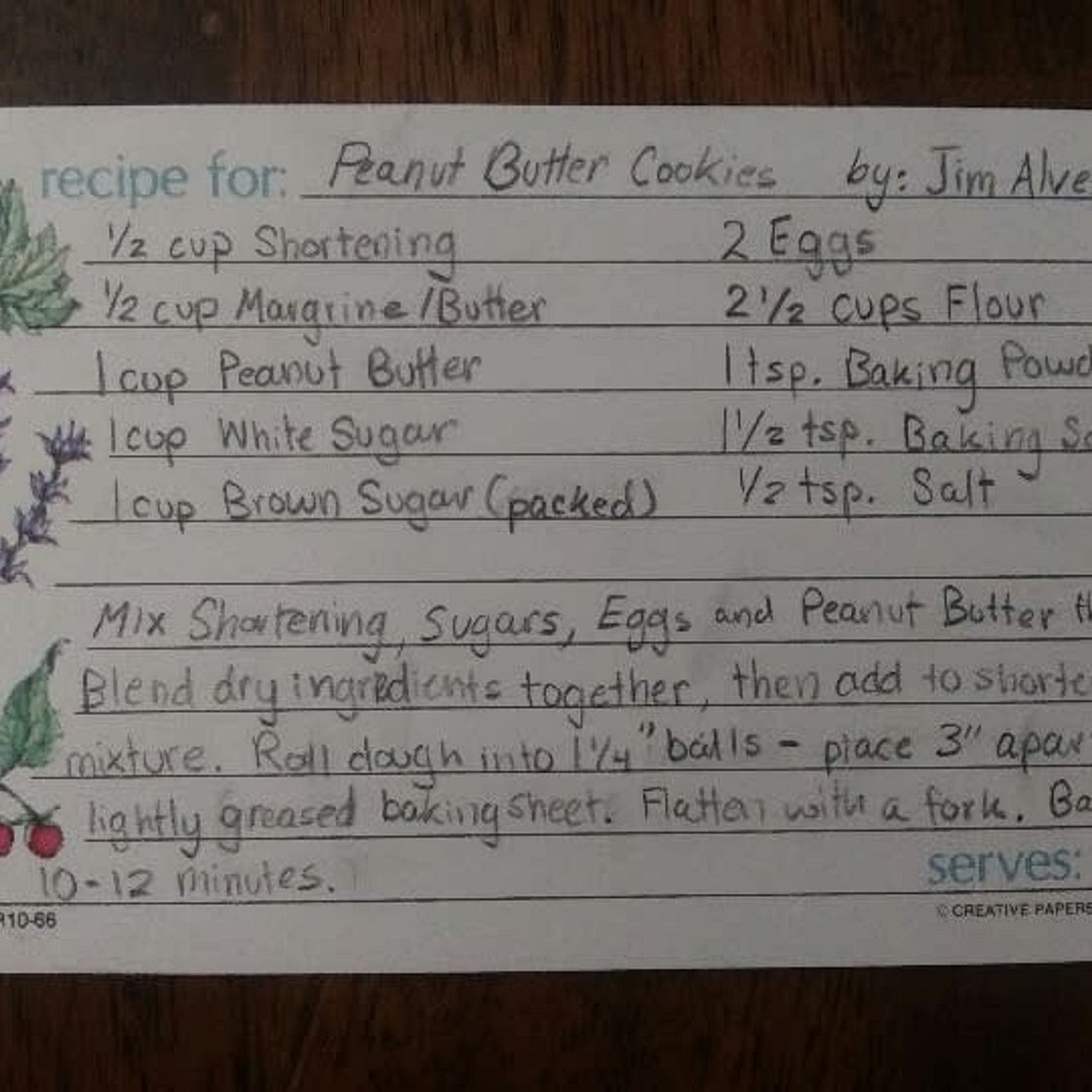 Hearn's Peanut Butter Cookies