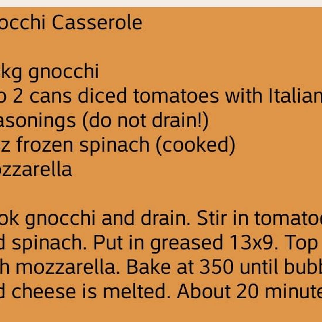 Gnocchi Casserole