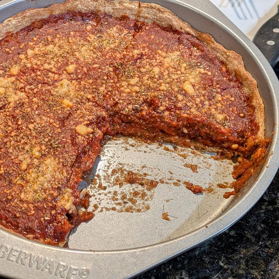 Whole Wheat Deep Dish Pizza Pie