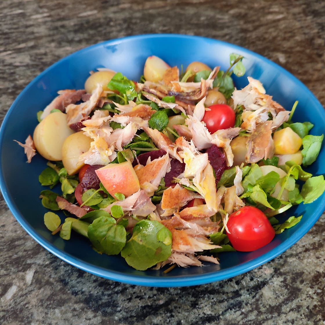 Mackerel, Potato & Beetroot Salad