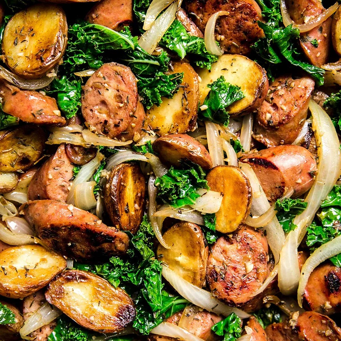 Polish Sausage & Potato Bake with Kale from ChatGPT
