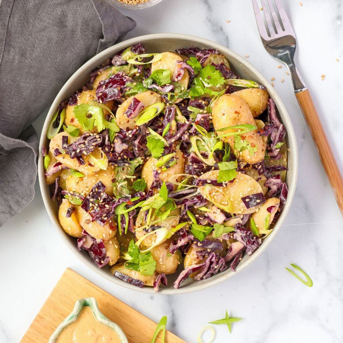Miso Potato and Cabbage Salad