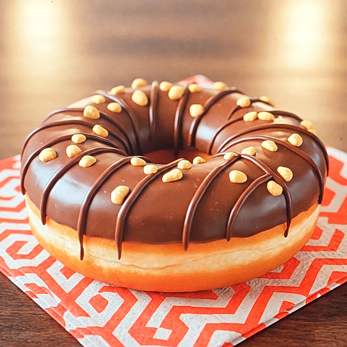 chocolate donuts and a chocolate and hazelnut cream