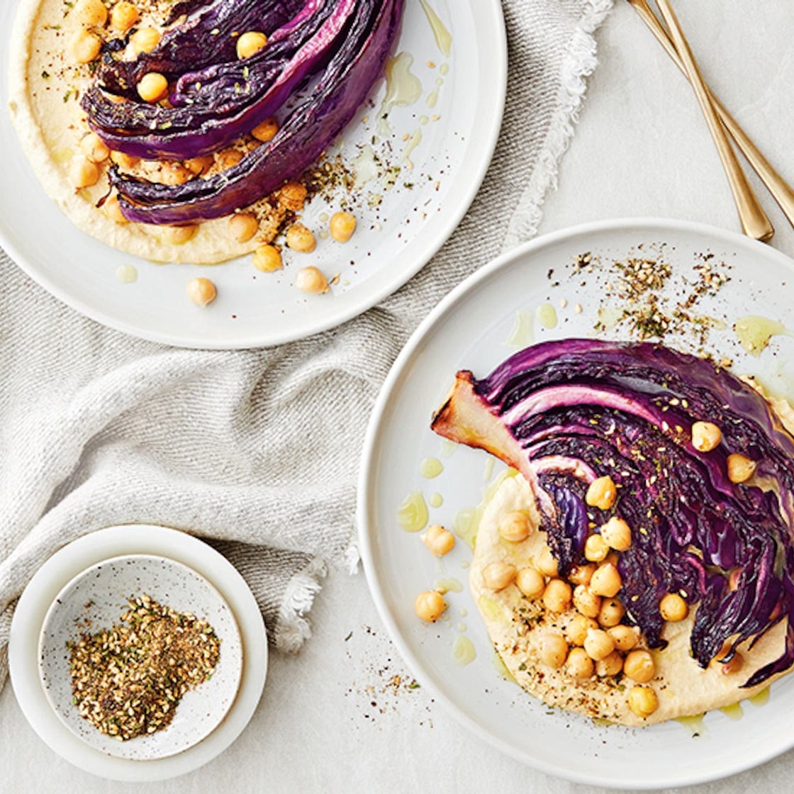 Charred Red Cabbage With Hummus | Canadian Living