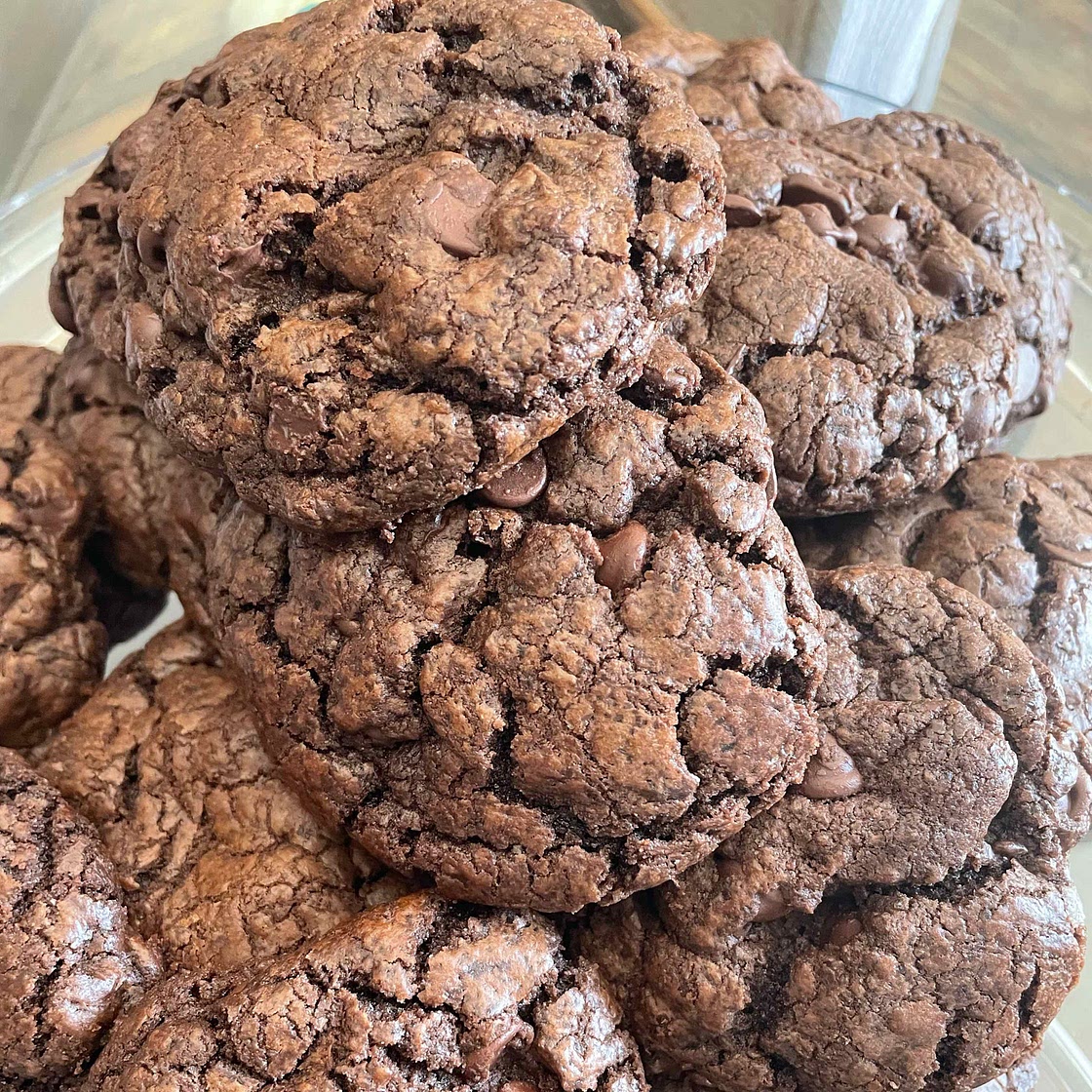 Chewy Double Chocolate Chip Cookies