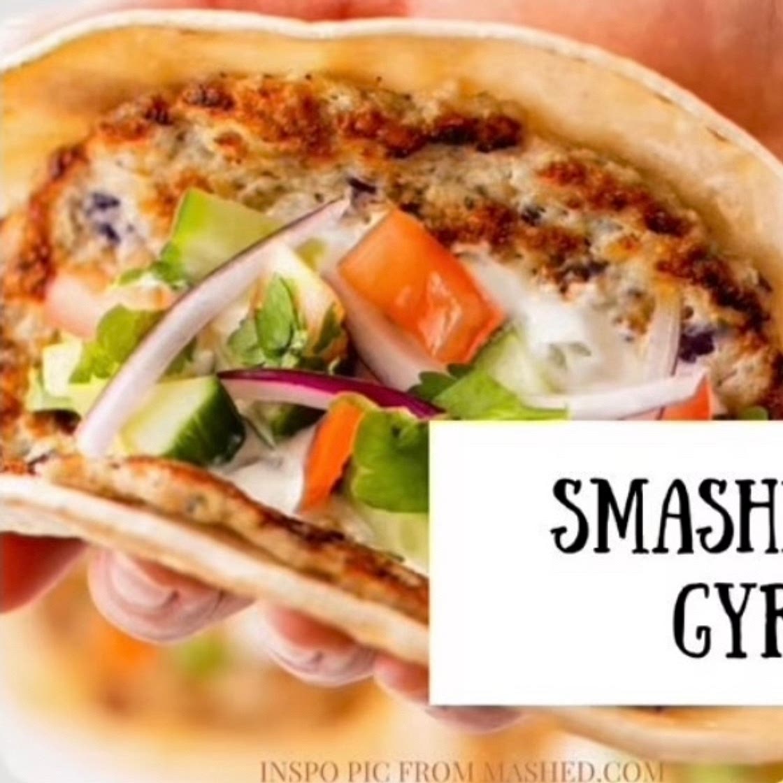 Smashed Chicken Gyro Tacos