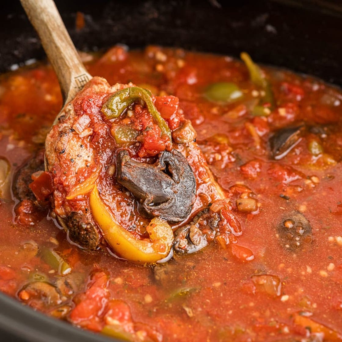Slow Cooker Pork Chop Cacciatore