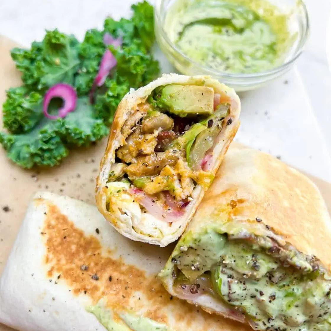 Healthy Buffalo Chicken Crunch Wrap