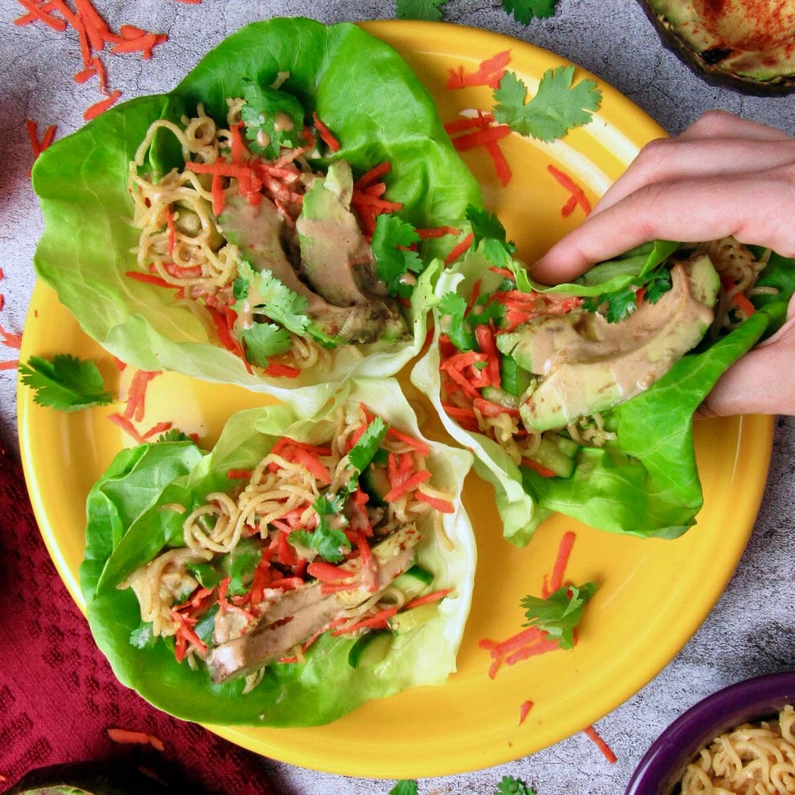 Vegan Lettuce Wraps With Grilled Avocado