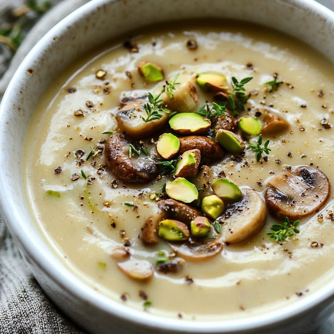 Soupe poireaux, champignons et coco