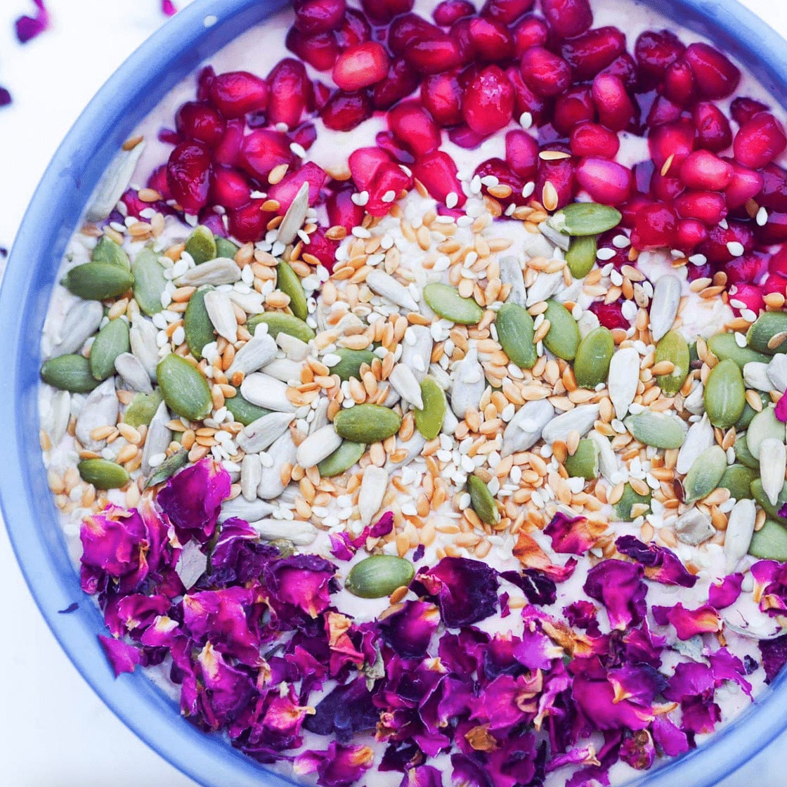 Greek Yogurt Bowl with Seeds and Pomegranate