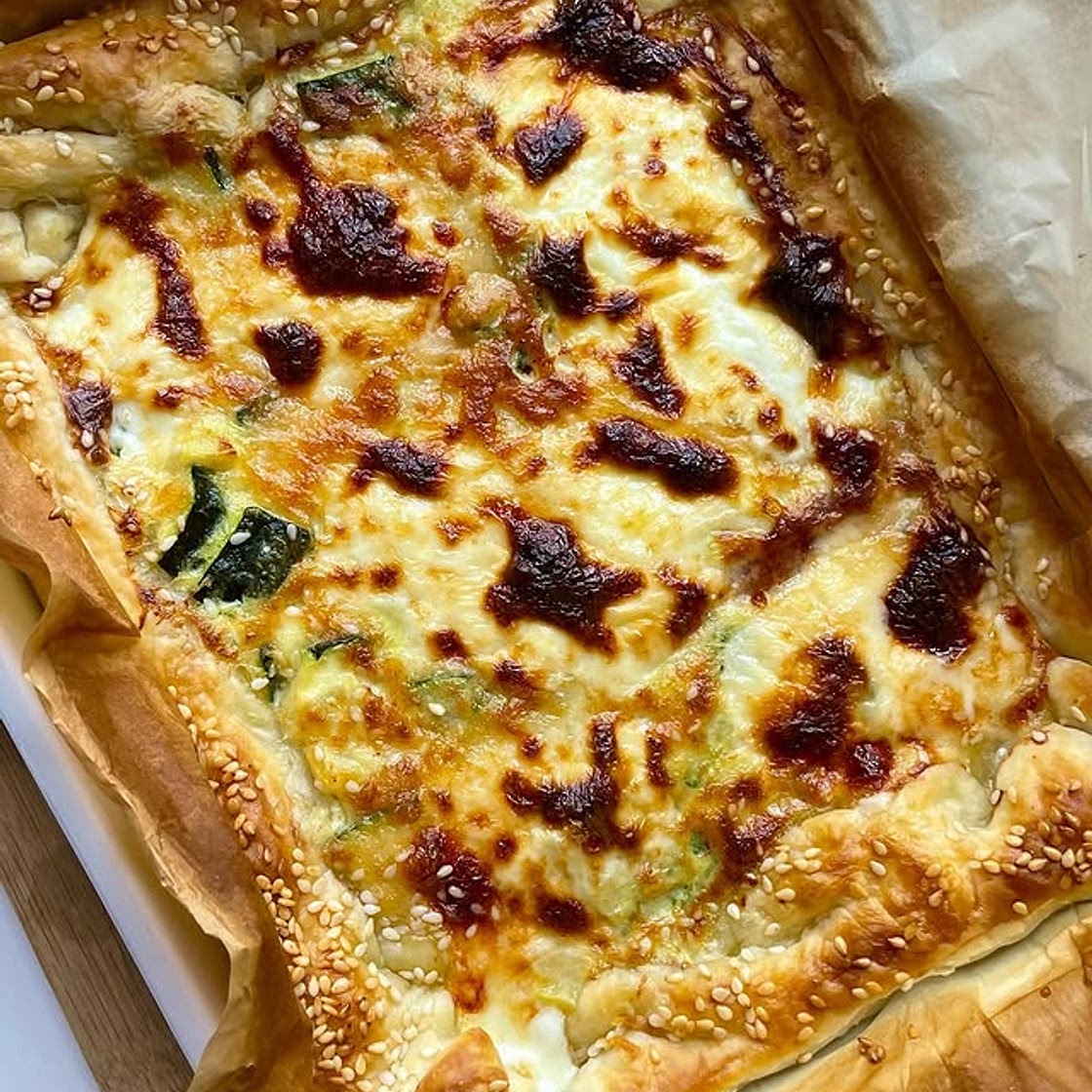 TORTA SALATA CON STRACCHINO, ZUCCHINE E PROSCIUTTO COTTO