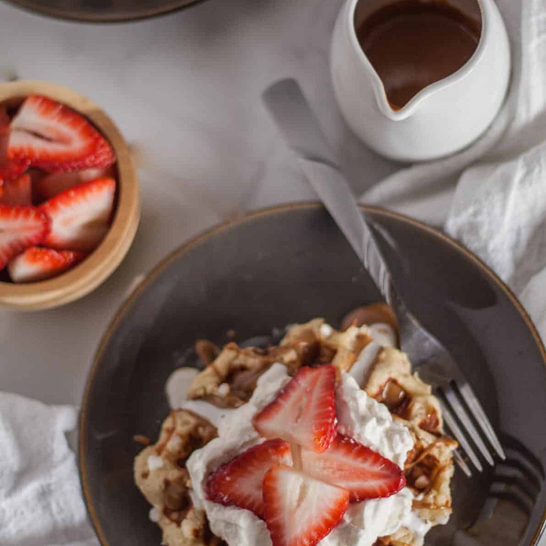 Belgian Liege Waffles with Cookie Butter
