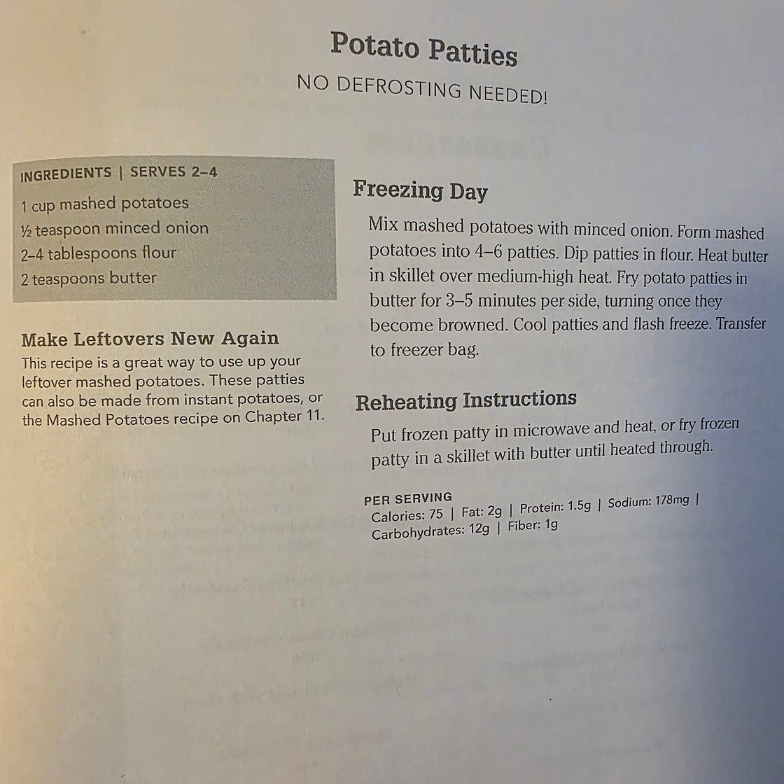 Potato Patties - NO DEFROSTING NEEDED!