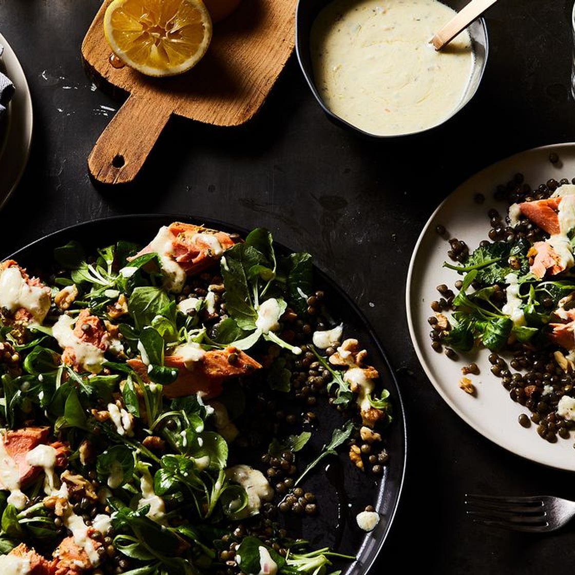 Warm Salmon and Lentil Salad with Herbes de Provence