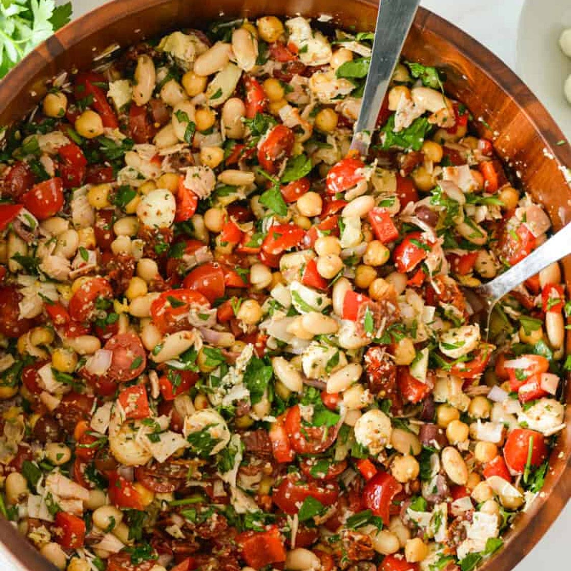Dense Bean Salad with Sun Dried Tomatoes