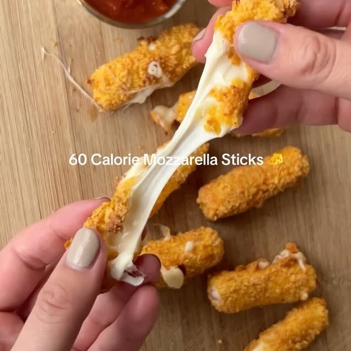 60 Calorie Mozzarella Sticks 🧀 Macros (entire recipe, 8 sticks):