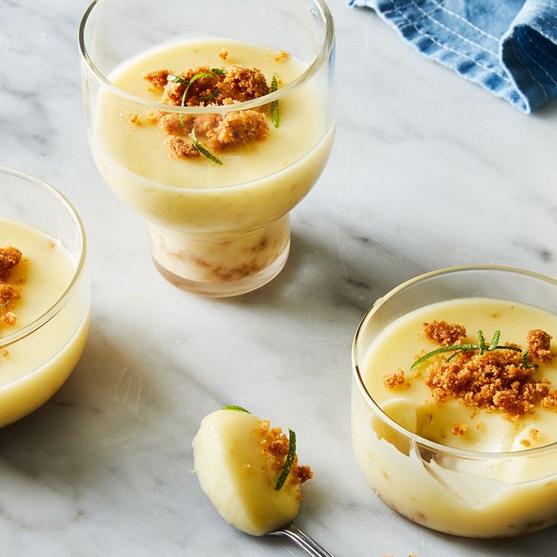 Lime Posset With Graham Cracker Streusel