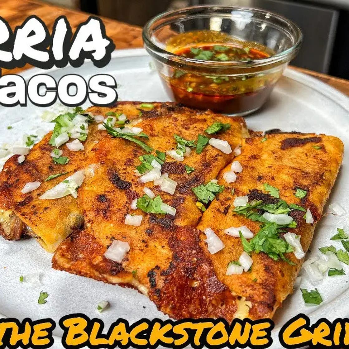 Blackstone Birria tacos with a delicious twist