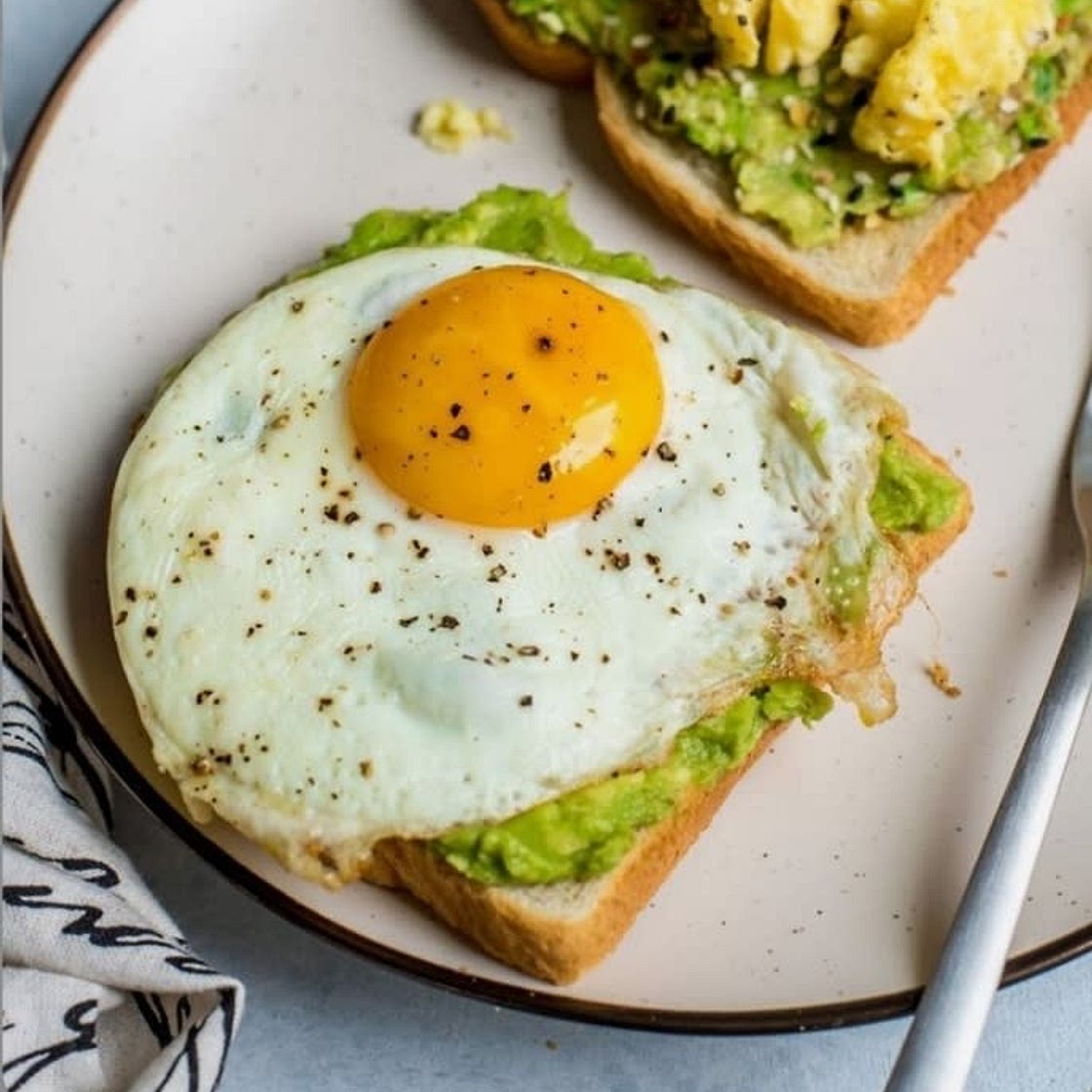 Toast with egg and avocado