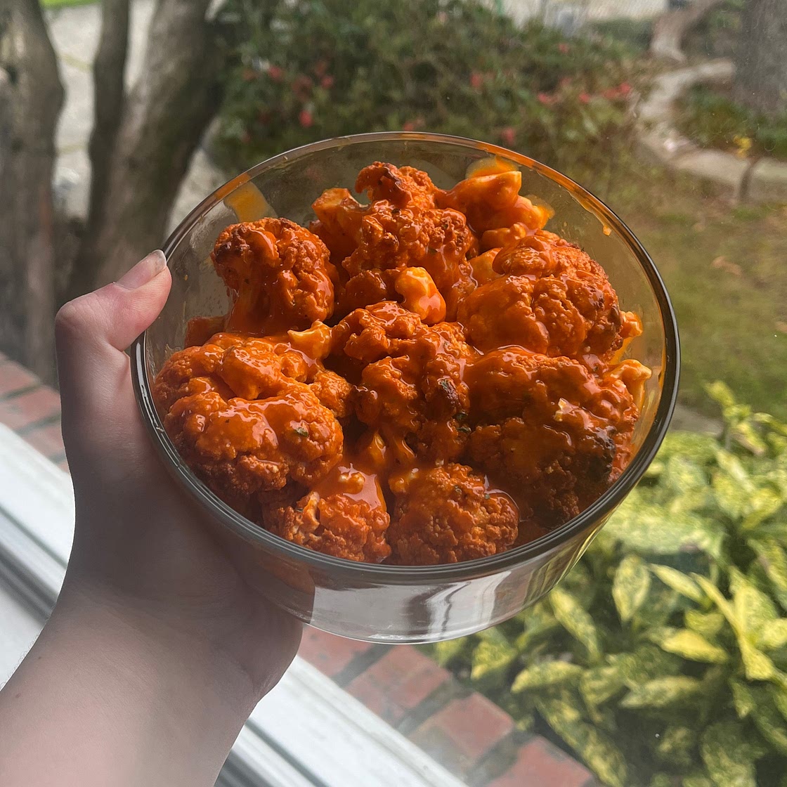 Buffalo Cauliflower with Blue Cheese Dip