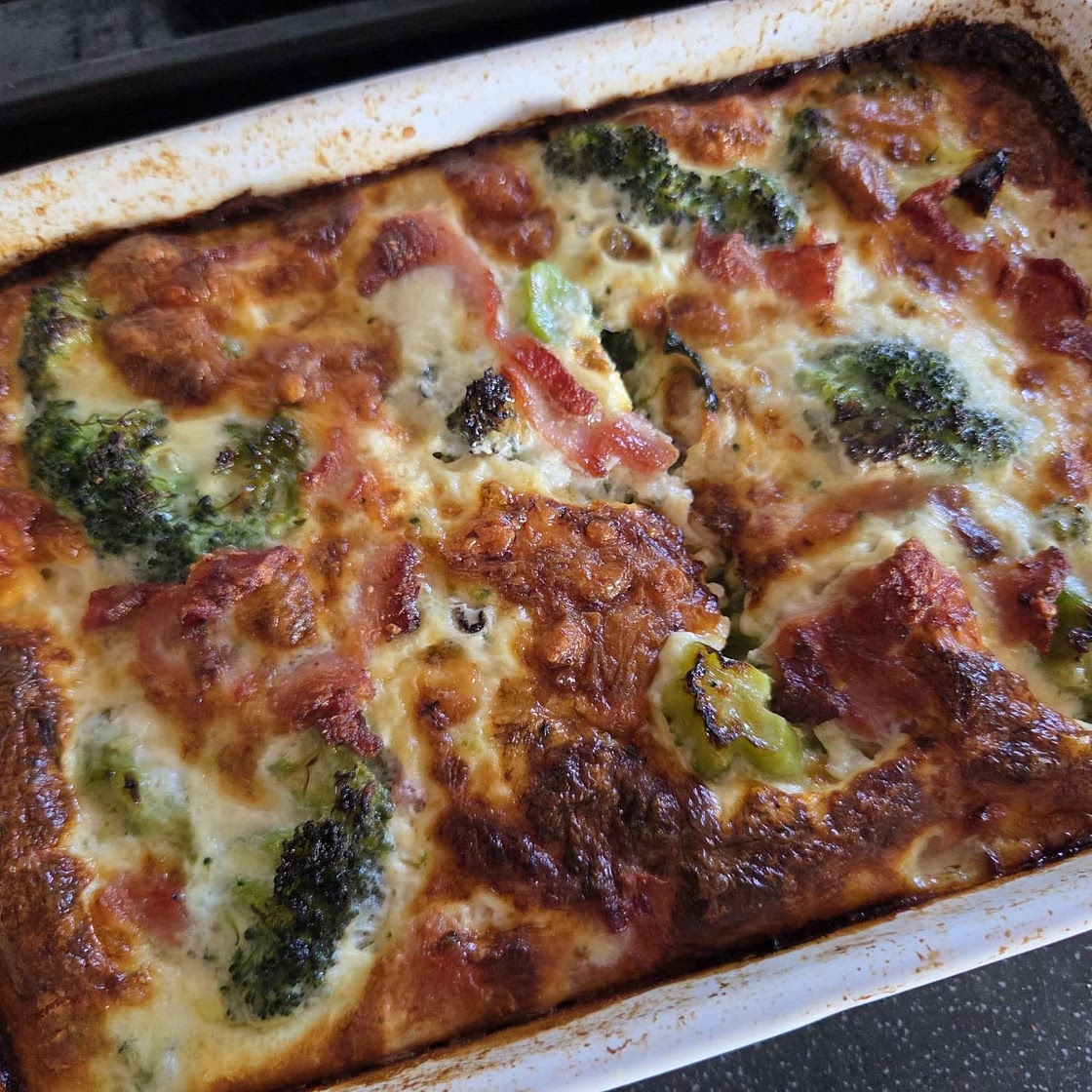 Bacon Broccoli Cheddar Crustless Quiche
