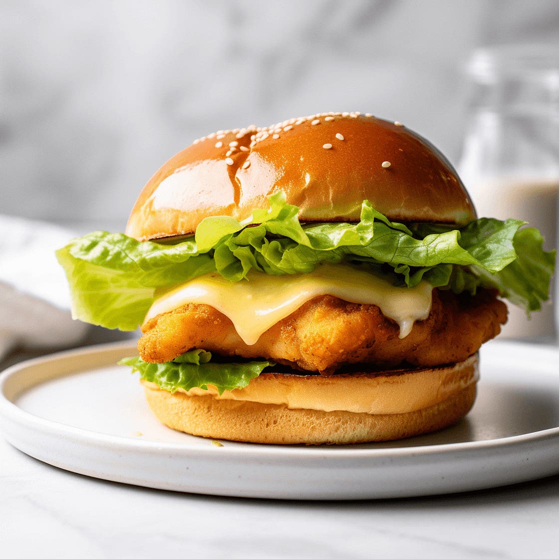 Crispy Chicken Cutlet Sandwich with Cheddar & Garlic-Lemon Mayo