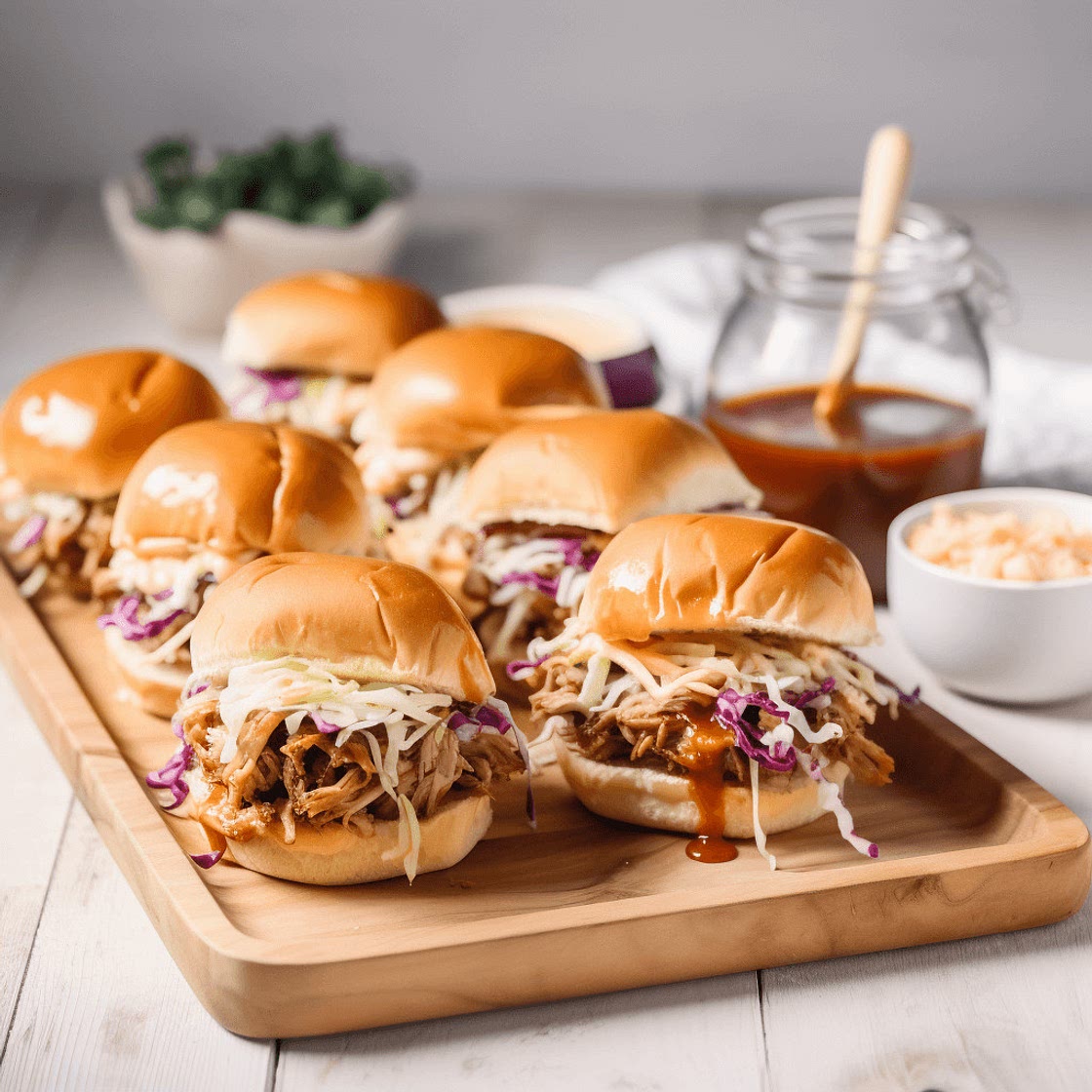 Bourbon Peach BBQ Pulled Pork Sliders