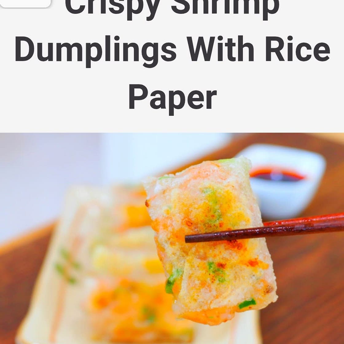 Shrimp Dumpling with Rice Paper