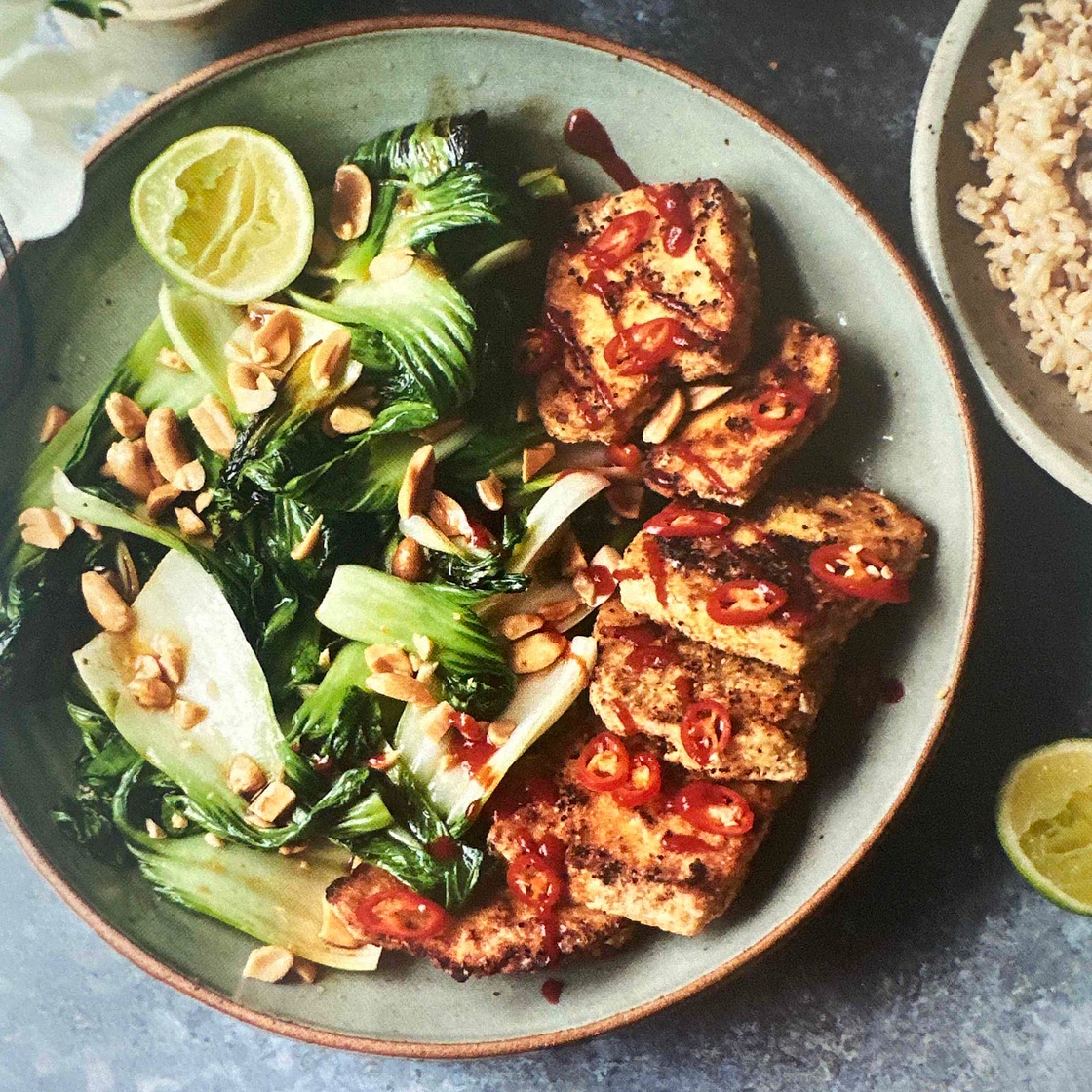 Linda’s Crispy Garlic Tofu with Bok Choy and Peanut 