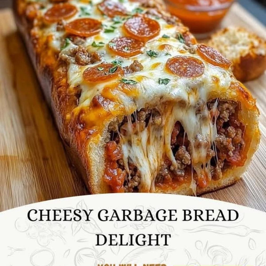 Cheesy garbage bread delight 
